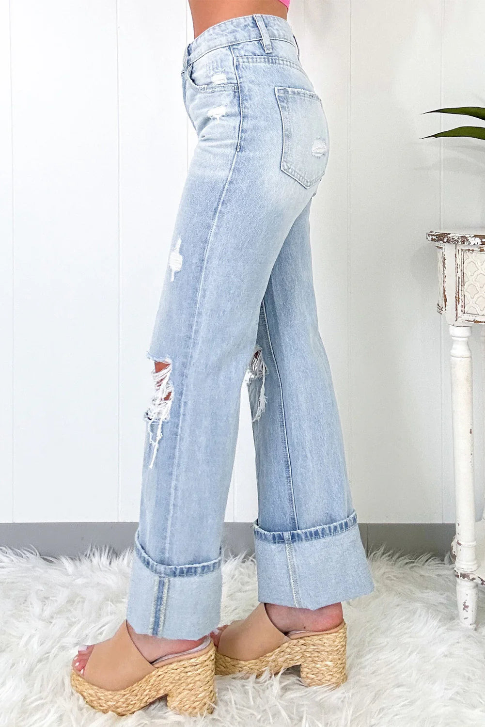 PREORDER: Weekend Cuffed Wide Leg Jeans (ETA: August )