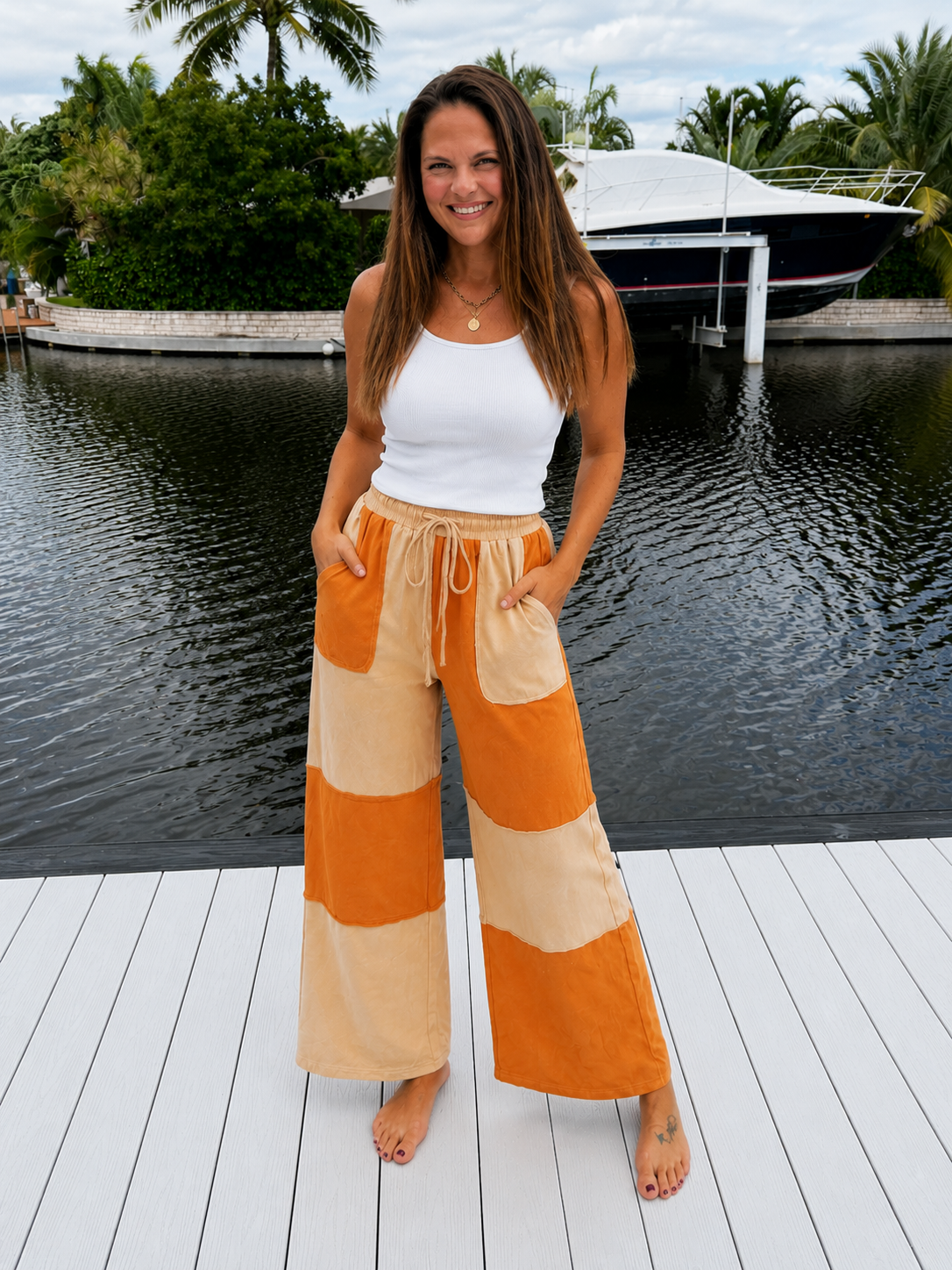PREORDER: Sunny Days Colorblock Wide Leg Pants (ETA: August)