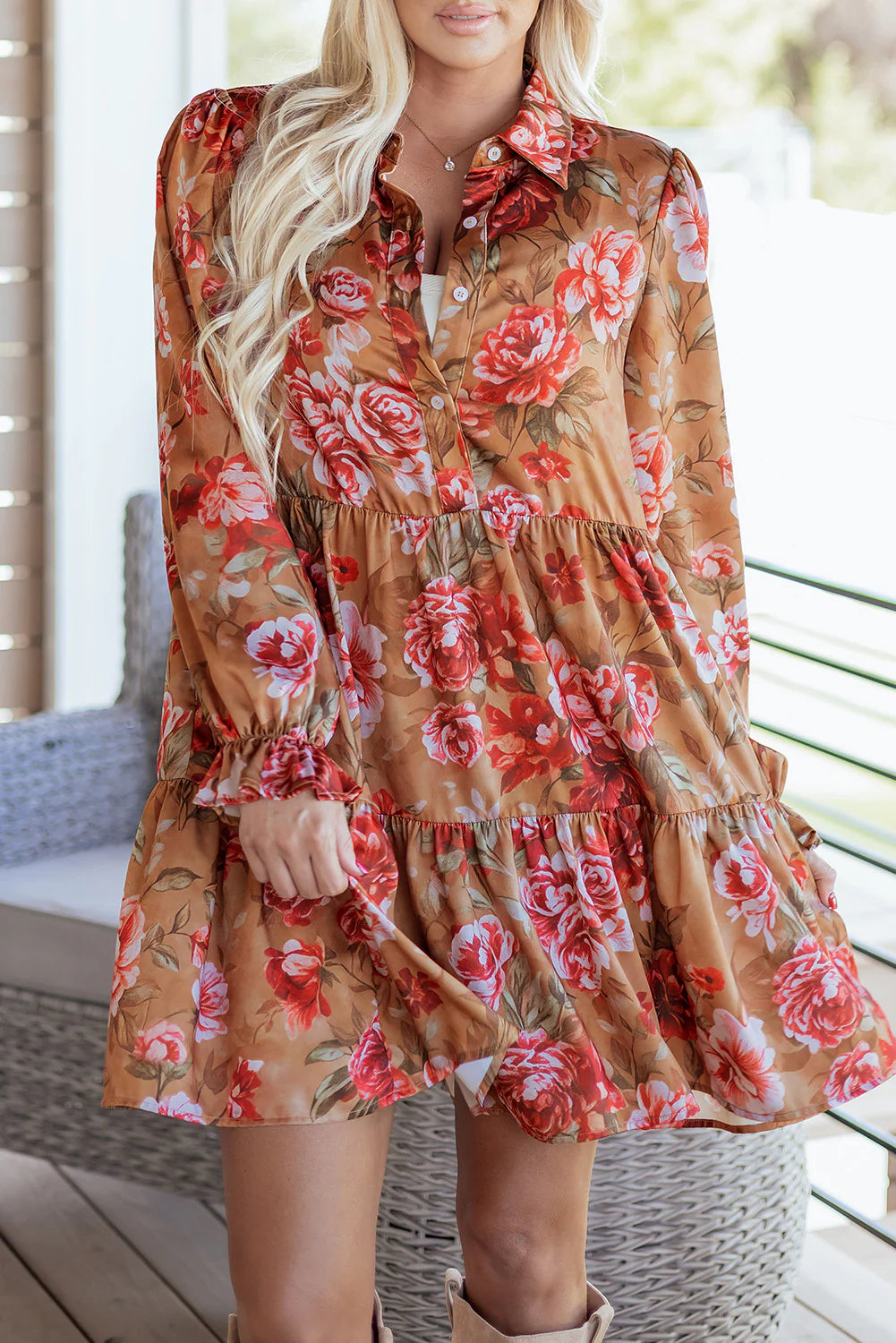 PREORDER: Harvest Rose Tiered Dress  (ETA: August)