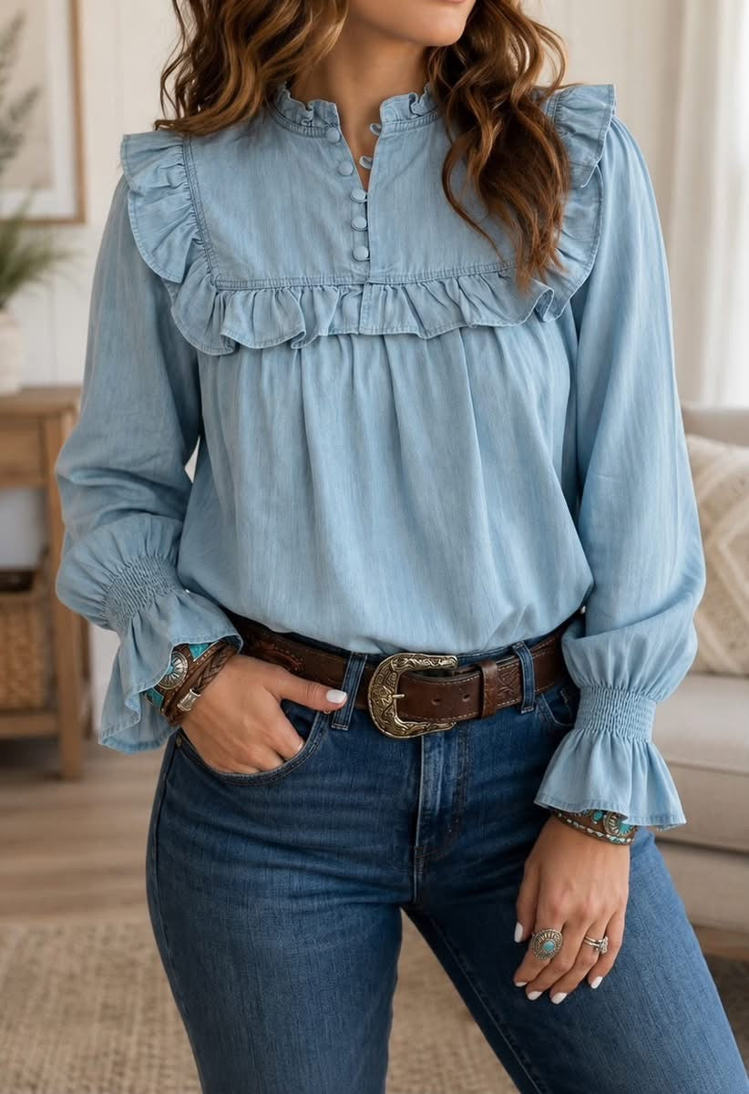 PREORDER: The Willow Ruffle Blouse  (ETA: August)