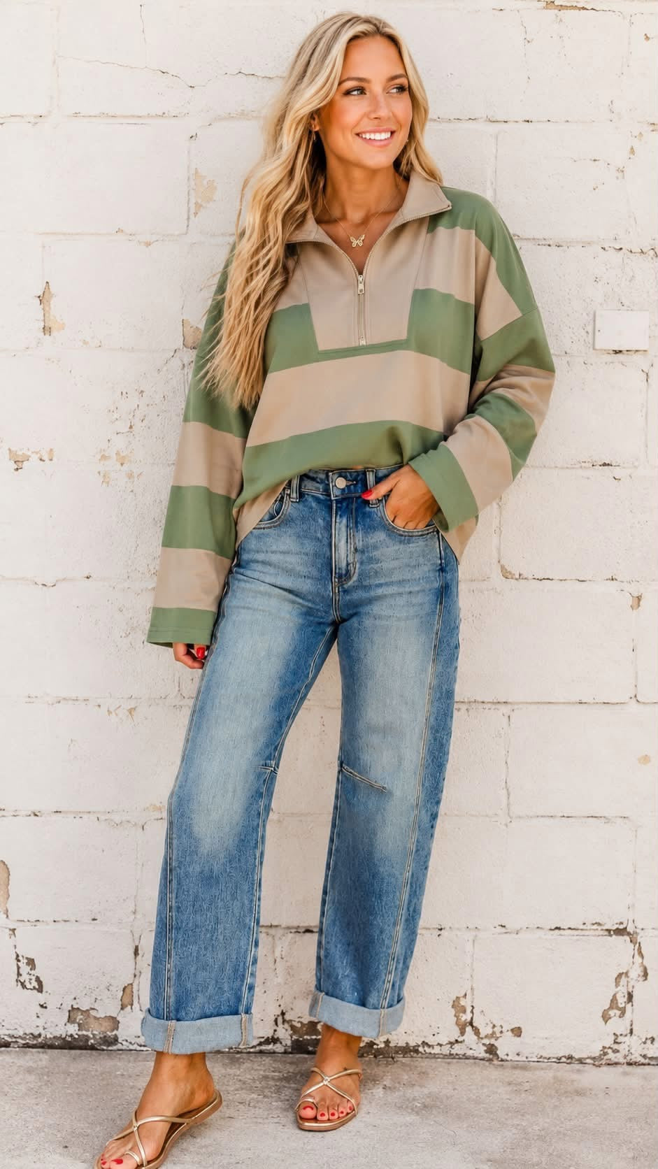 PREORDER: Olive Horizon Quarter Zip Pullover (ETA: August)