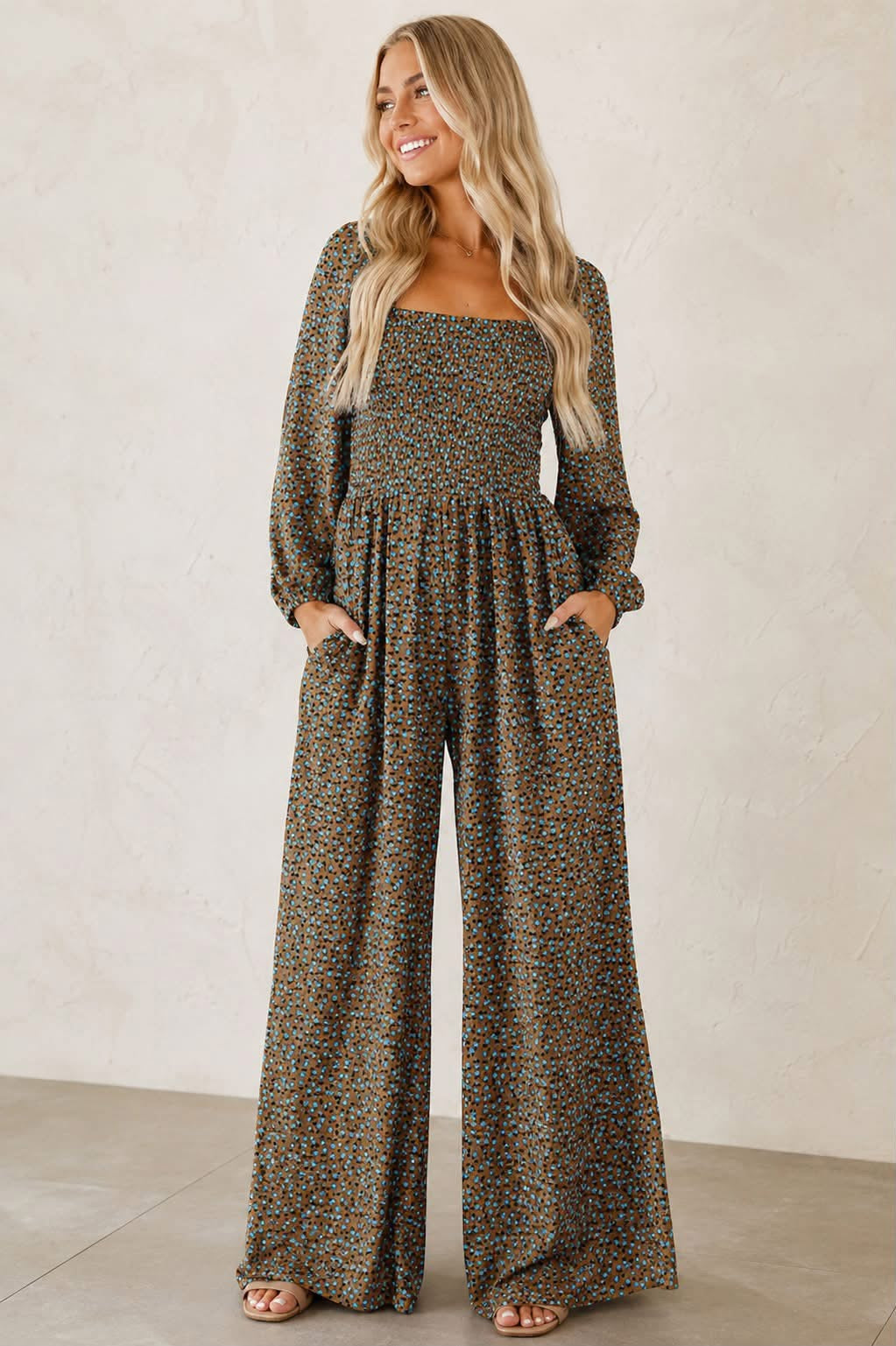 PREORDER: Mocha Meadow Floral Jumpsuit (ETA: August)