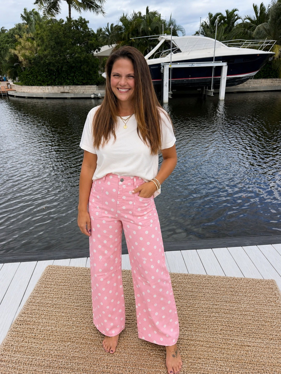 PREORDER: Pretty in Pink Polka Dot Barrel Pants (ETA: August )