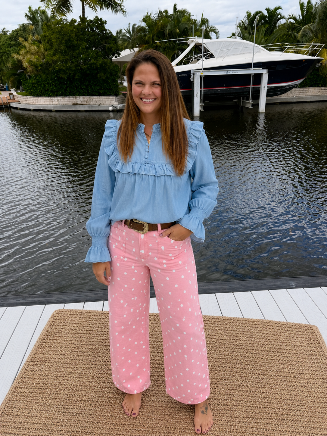 PREORDER: Pretty in Pink Polka Dot Barrel Pants (ETA: August )