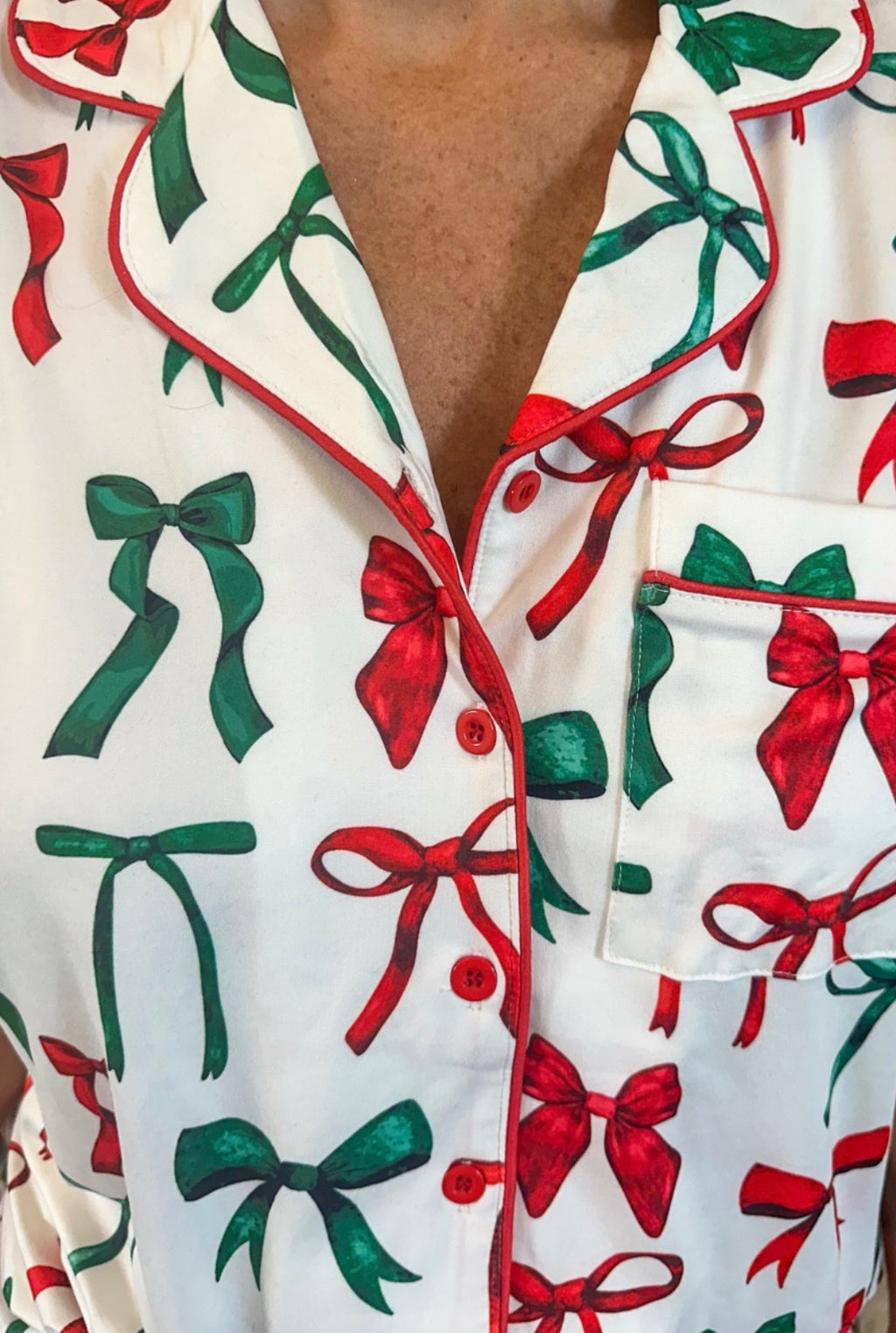 PREORDER: Midnight Bow Christmas Edition Ruffle Pajama Set by Jess Lea (ETA: End of October) - BFF Here