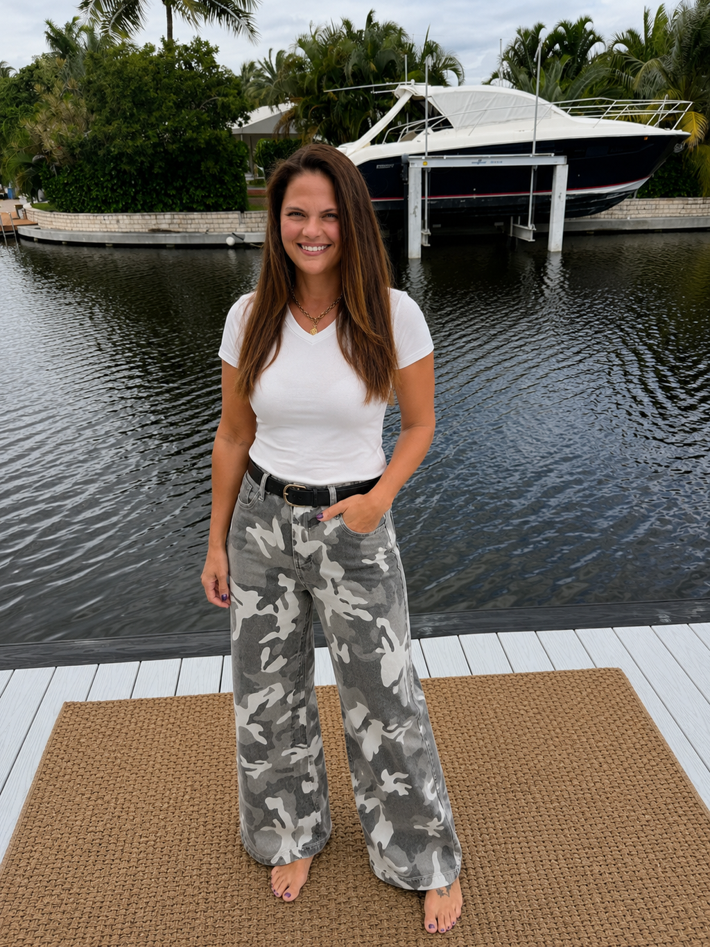 PREORDER: Ash Camo Straight Leg Jeans(ETA: August )