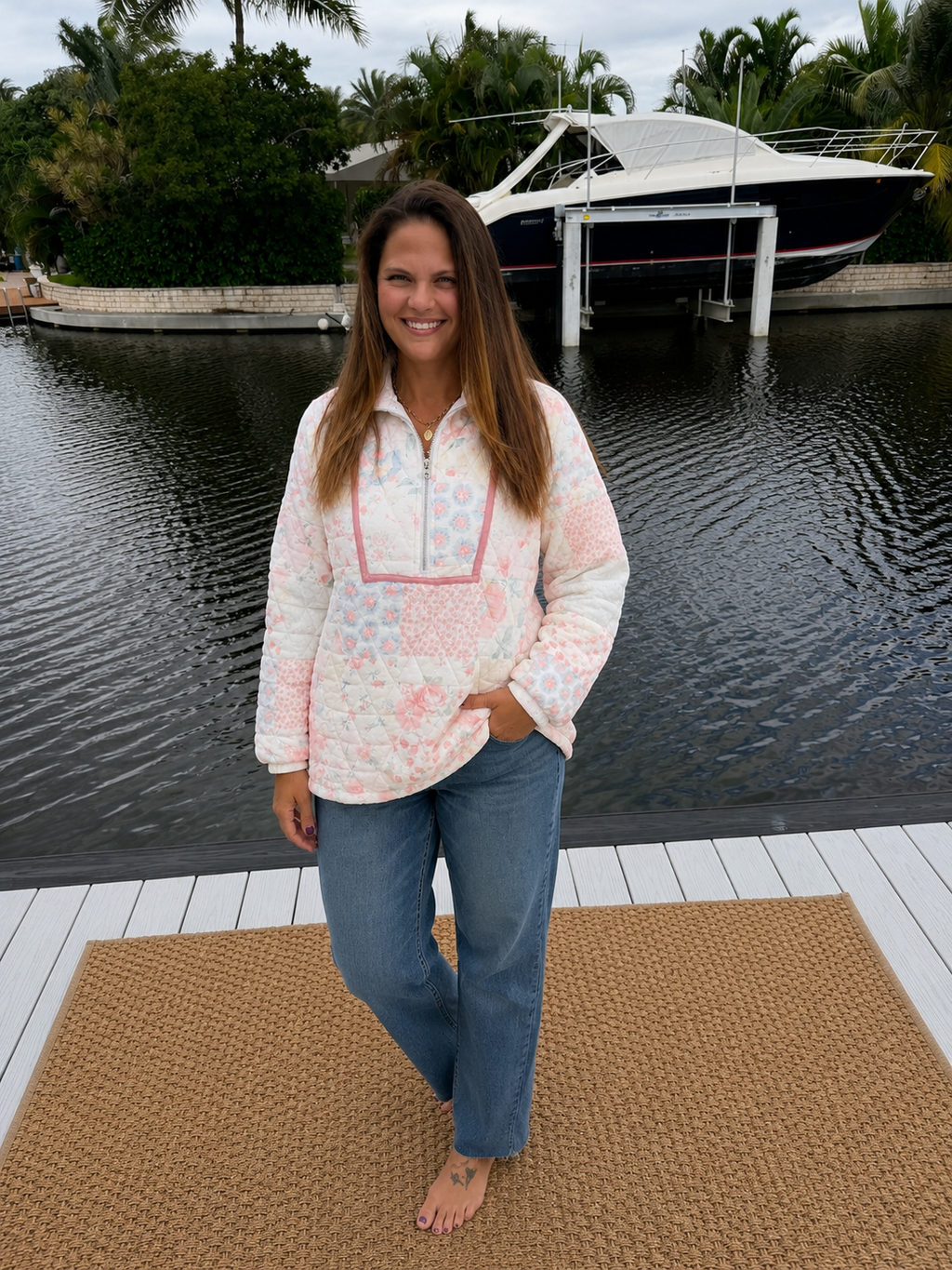 PREORDER: Garden Party Quilted Half-Zip (ETA: August)