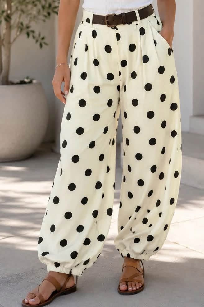 PREORDER: Classic Charm Polka Dot Harem Pants  (ETA: August)