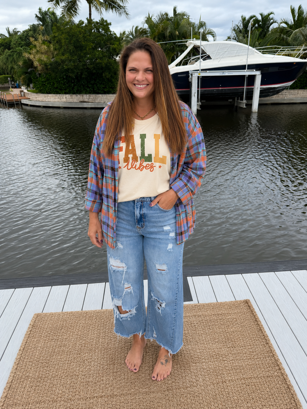 PREORDER: Harvest Hues Plaid Button-Up Shirt  (ETA: August)