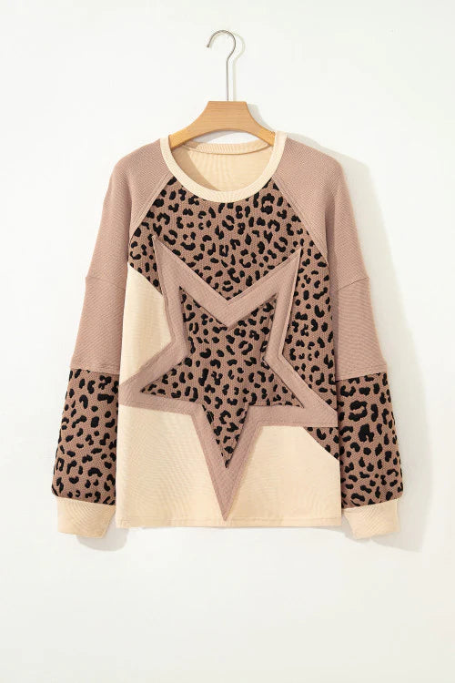 PREORDER: Wild Elegance Contrast Leopard Sweatshirt  (ETA: August)