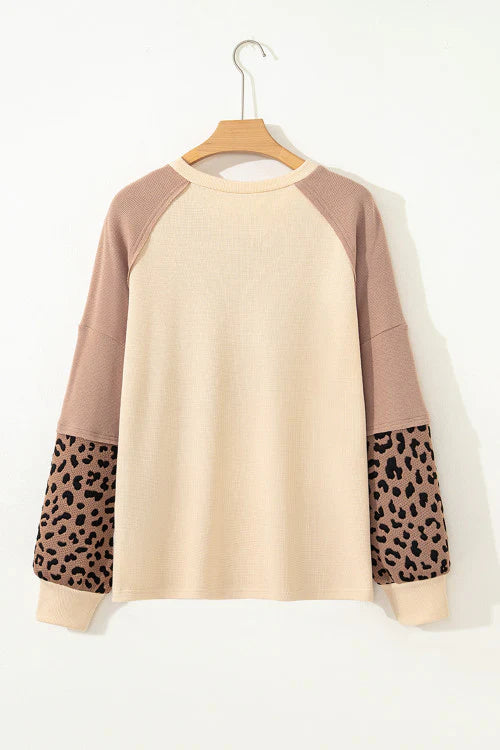 PREORDER: Wild Elegance Contrast Leopard Sweatshirt  (ETA: August)