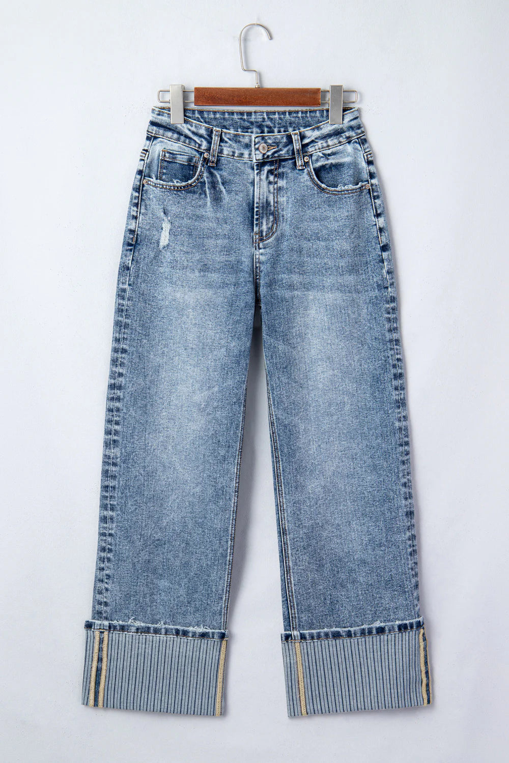 PREORDER: Everyday Cuffed Straight Leg Jeans (ETA: August )