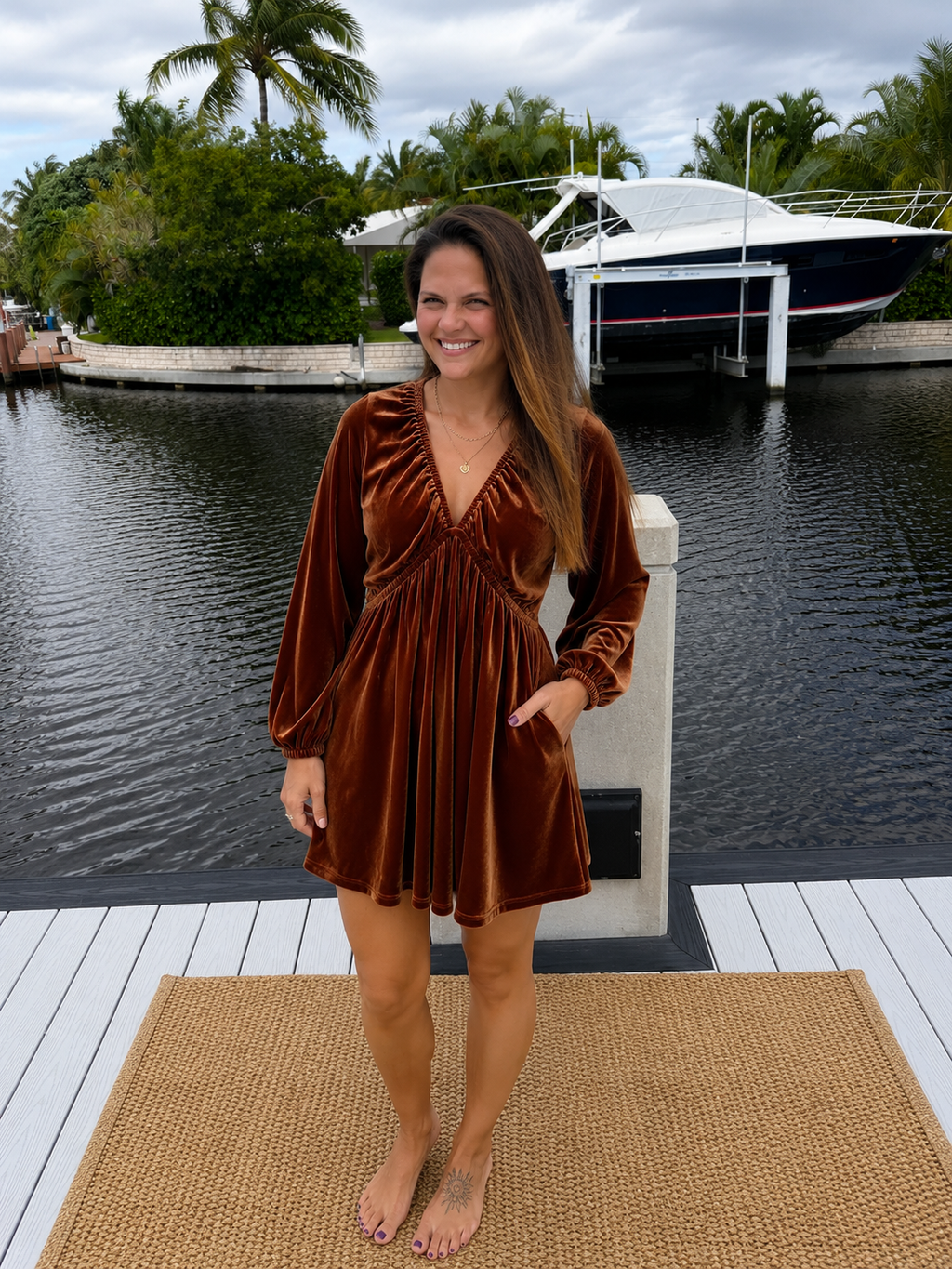 PREORDER: Autumn Luxe Velvet Babydoll Dress (ETA: August)