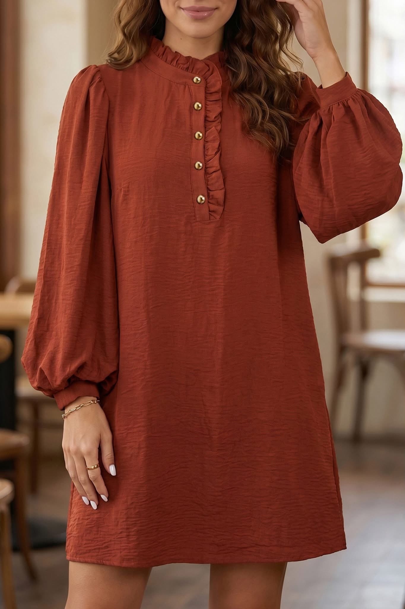 PREORDER: Harvest Grace Ruffle Shift Dress(ETA: August)