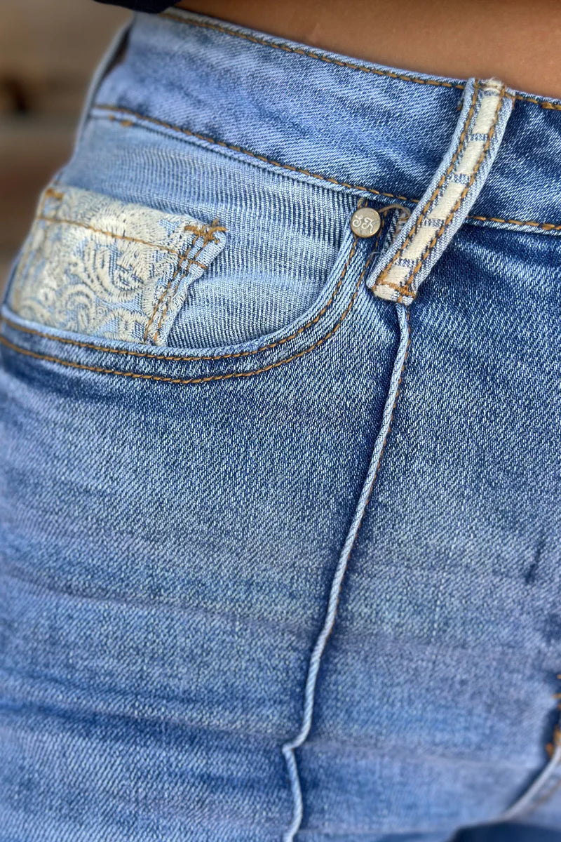 Kreek Embroidered Cuffed Jeans by Sterling Kreek - BFF Here
