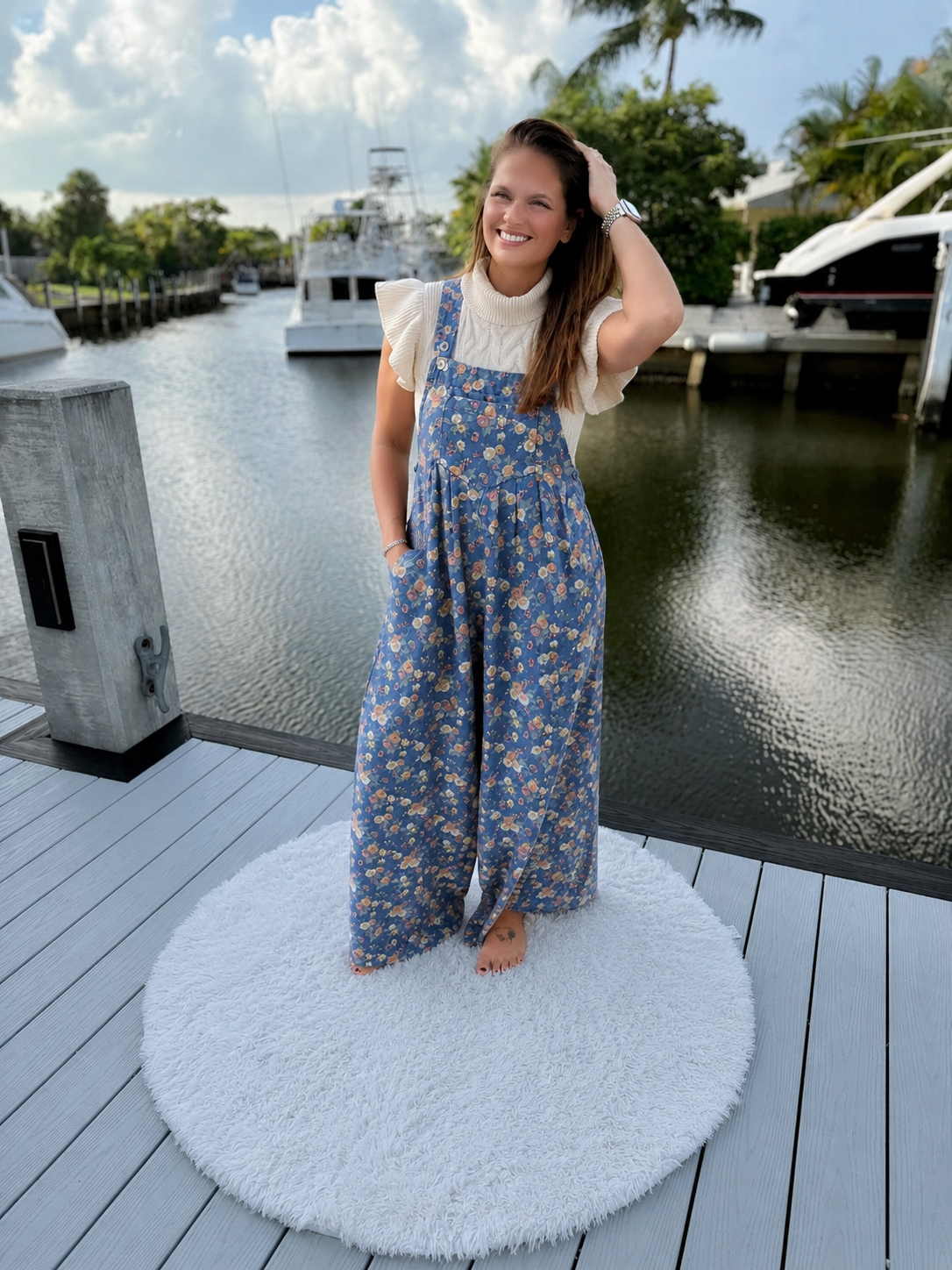 PREORDER: Bluebell Bloom Floral Wide Leg Jumpsuit (ETA: August)