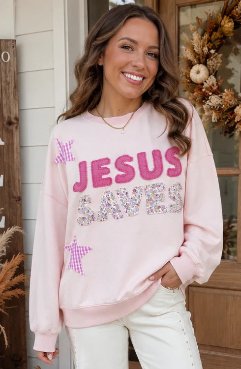 PREORDER: Jesus Saves Graphic Sweatshirt (ETA: August)