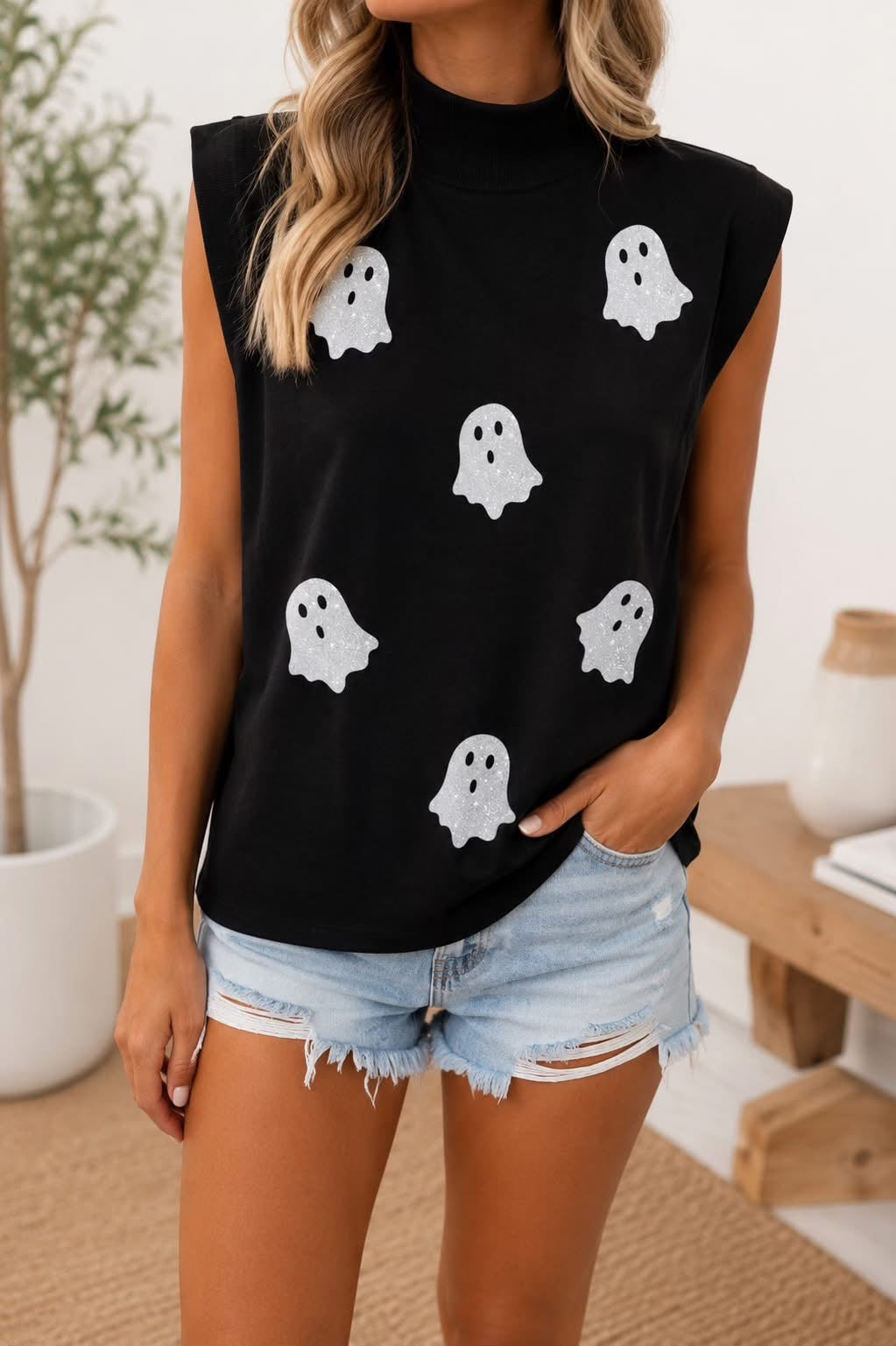 PREORDER: Ghostly Glam Sparkle Sleeveless Top (ETA: August)