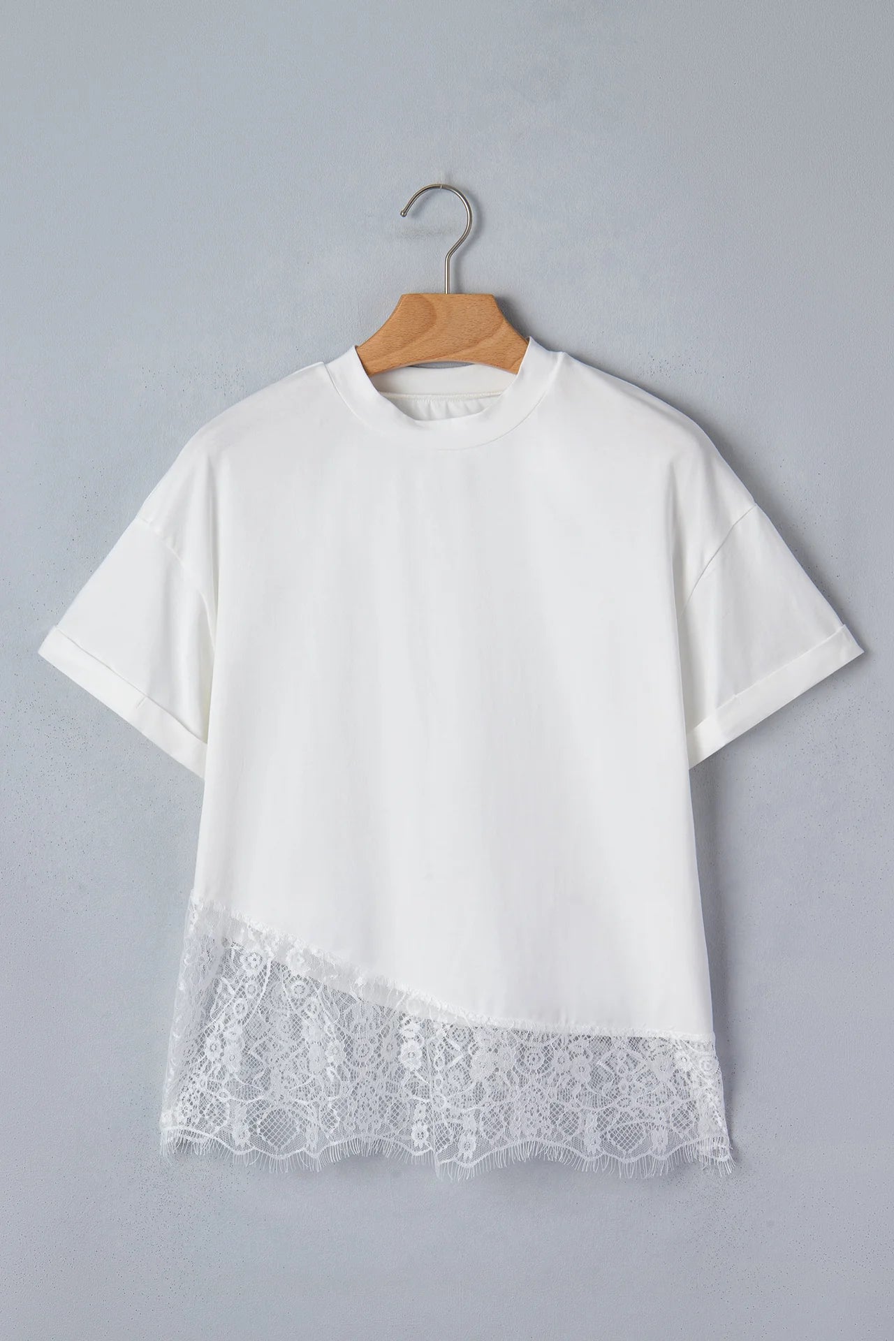 PREORDER: Simply Sweet Asymmetrical Lace Top (ETA: Late August / Early September)