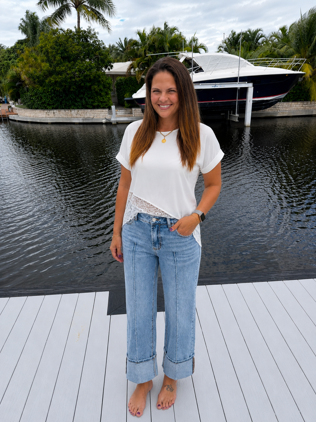 PREORDER: Everyday Ease Cuffed Straight Leg Jeans (ETA: Late August / Early September)