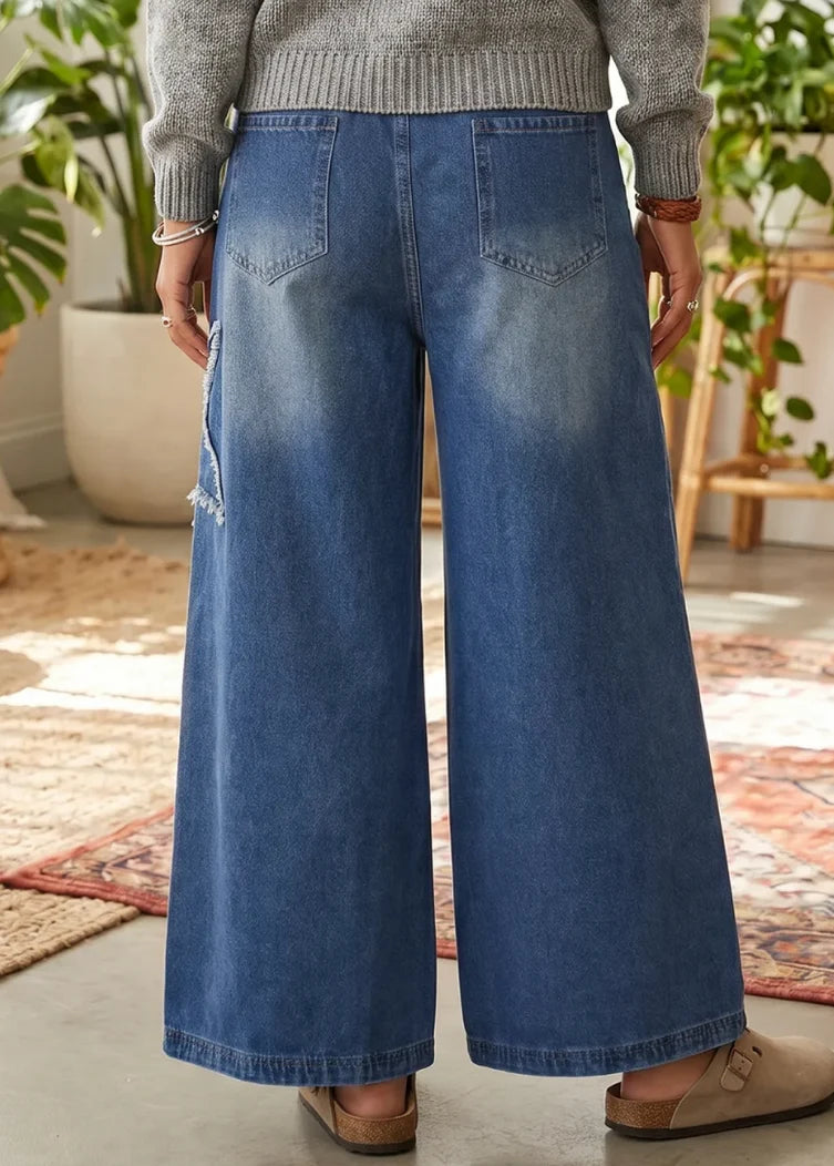 PREORDER: Vintage Star Patch Wide Leg Jeans (ETA: Late August / Early September)