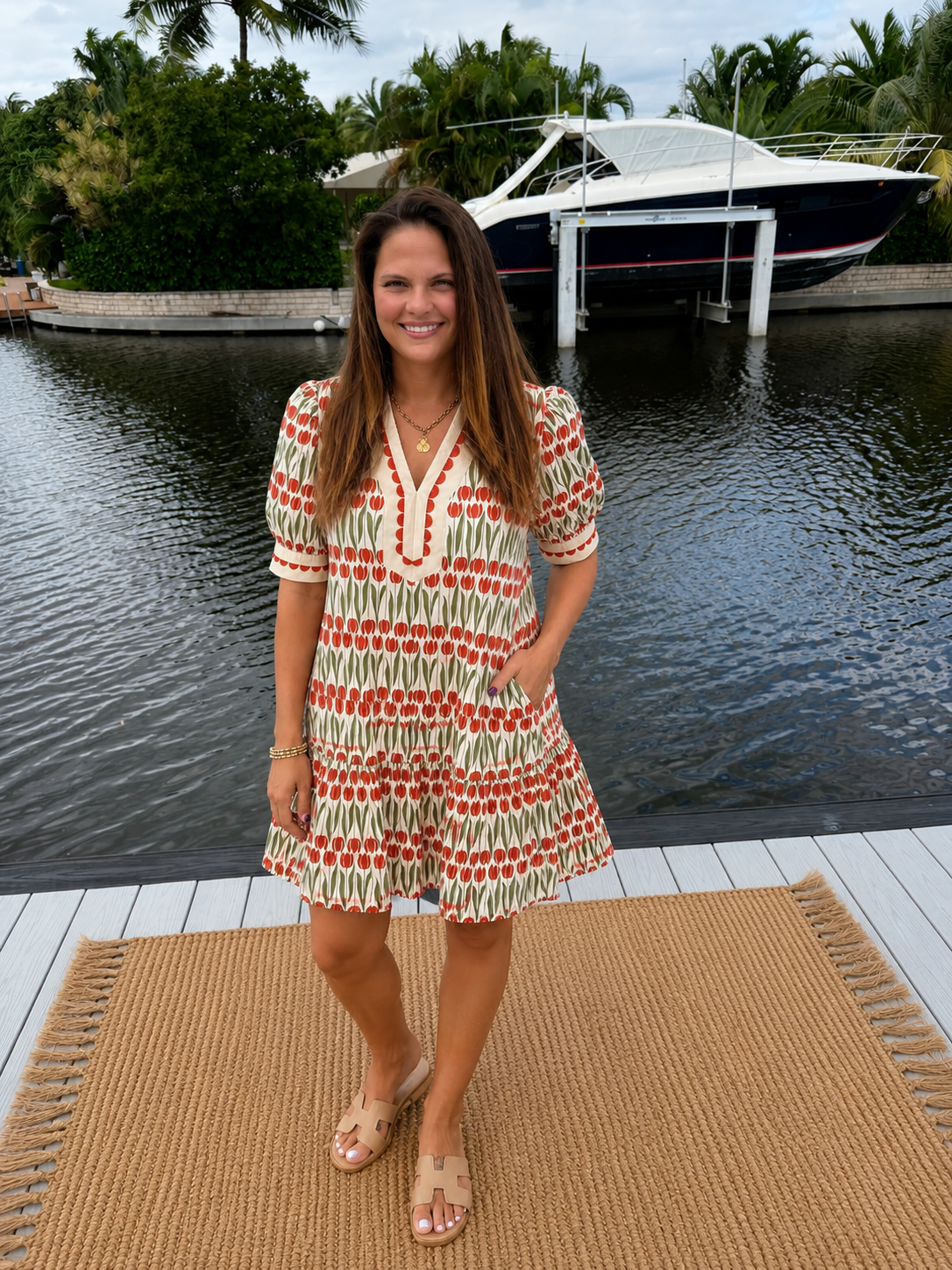 PREORDER: Tulip Lane Puff Sleeve Dress (ETA: September)