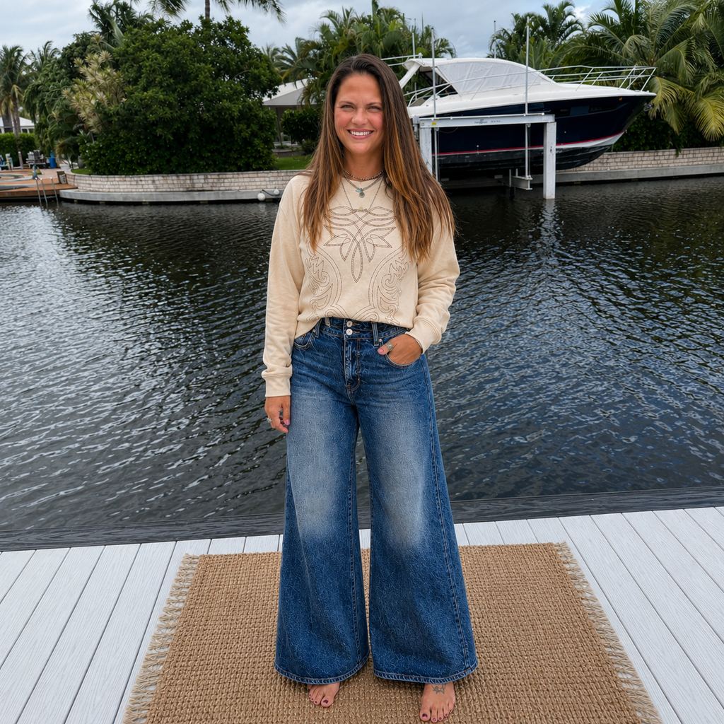 PREORDER: Sagebrush Stitches Embroidered Sweater  (ETA: September)