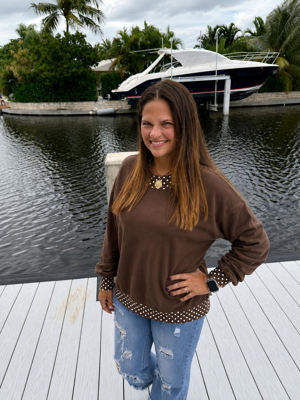 PREORDER: Mocha Dots Pullover (ETA: September)