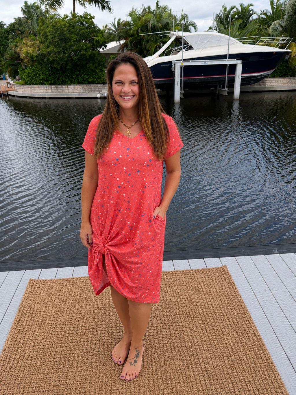 Star Spangled Twist Dress by Michelle Mae