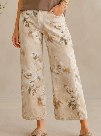 PREORDER: Vintage Floral Wide Leg Jeans (ETA: September)