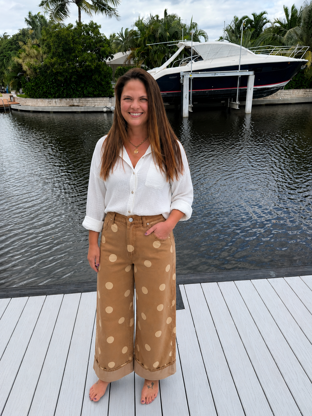 PREORDER: Café Dot Wide Leg Jeans (ETA: September)