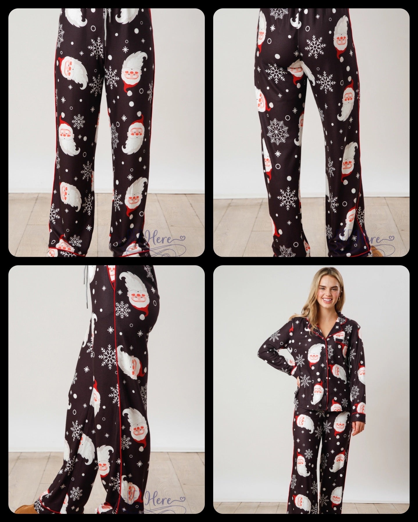 Santa Print PJ Pants: Dreaming of a Jolly Night - BFF Here