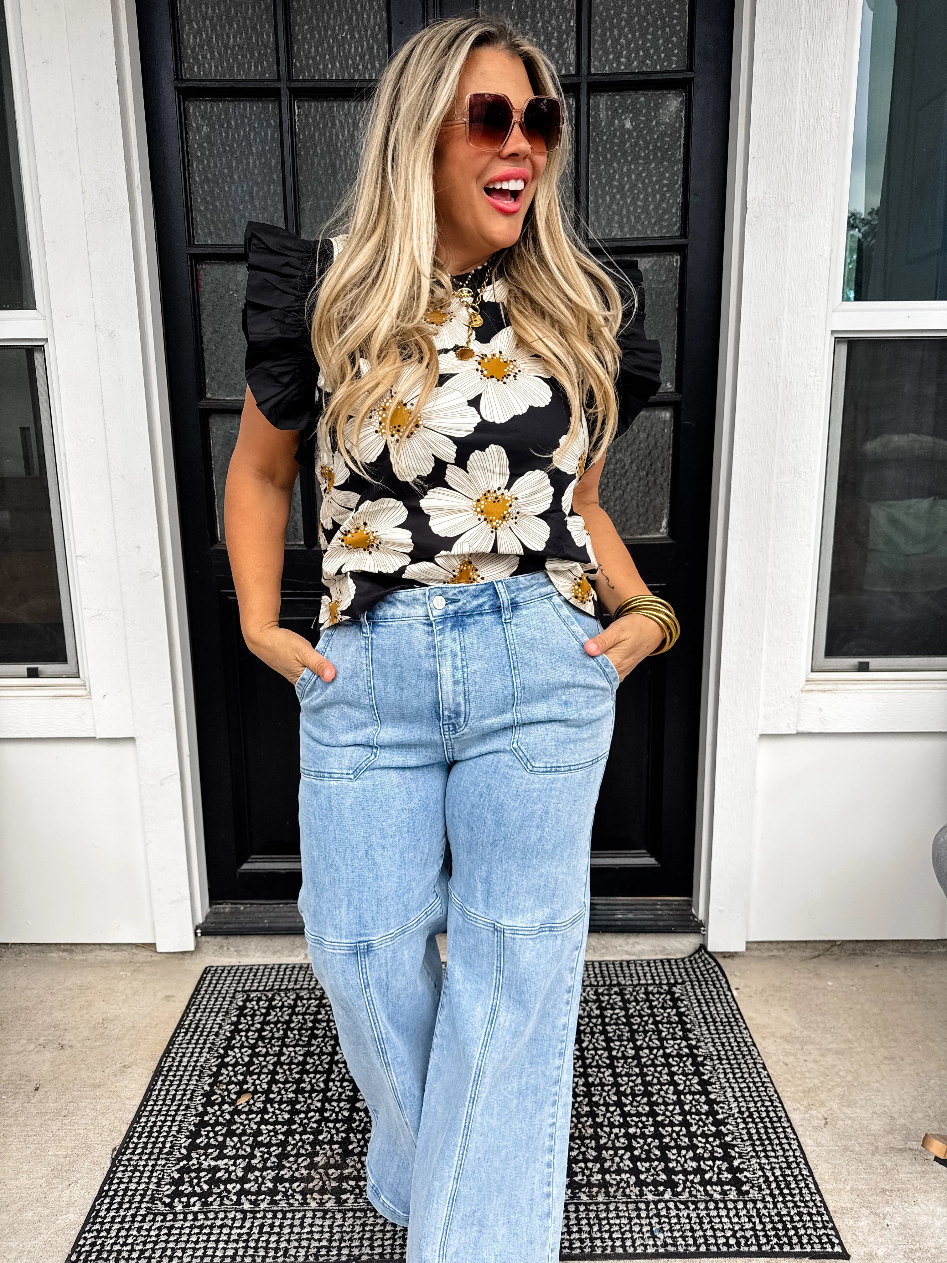 Madeline Ruffle Sleeve Top - BFF Here