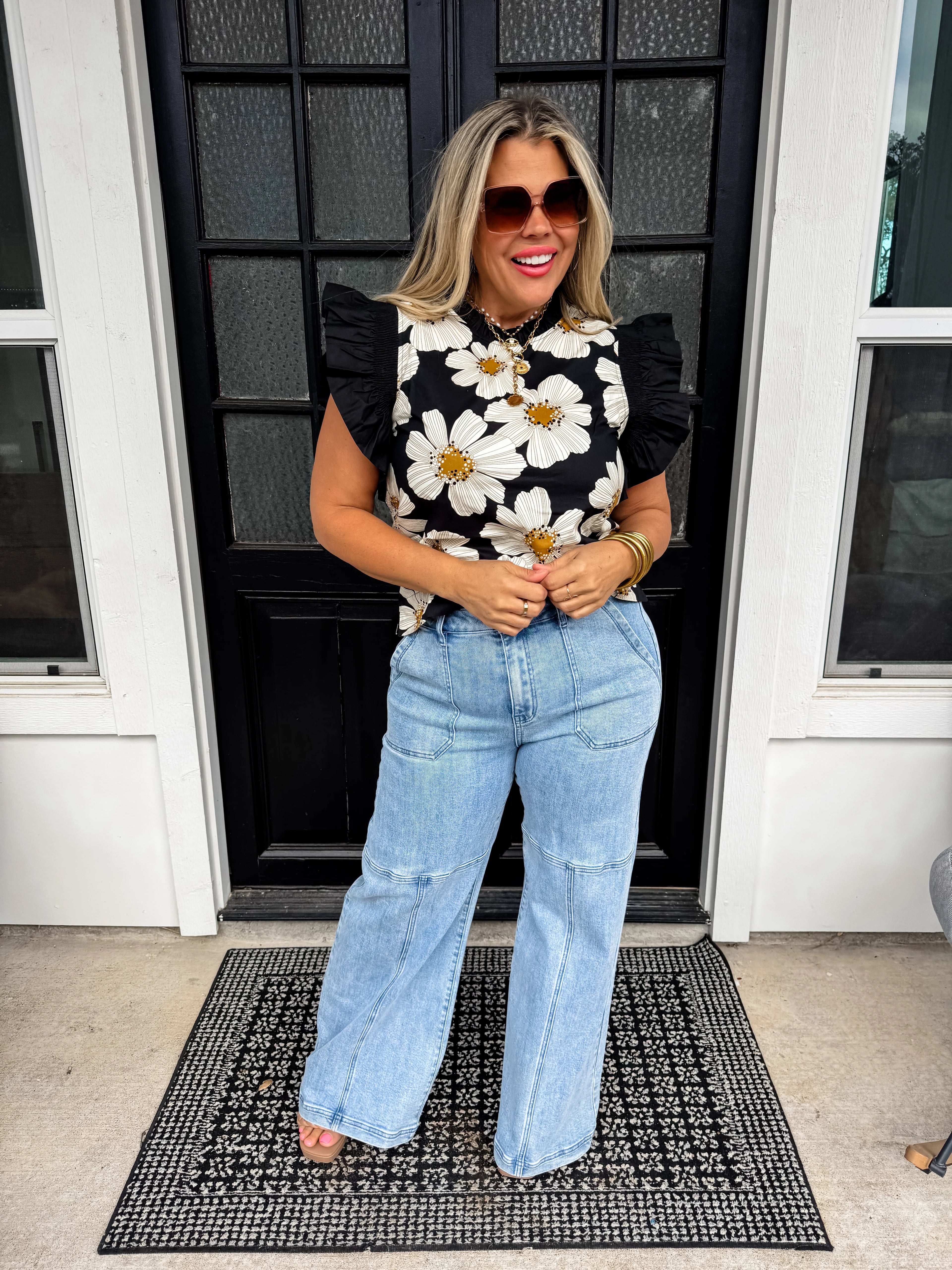 Madeline Ruffle Sleeve Top - BFF Here