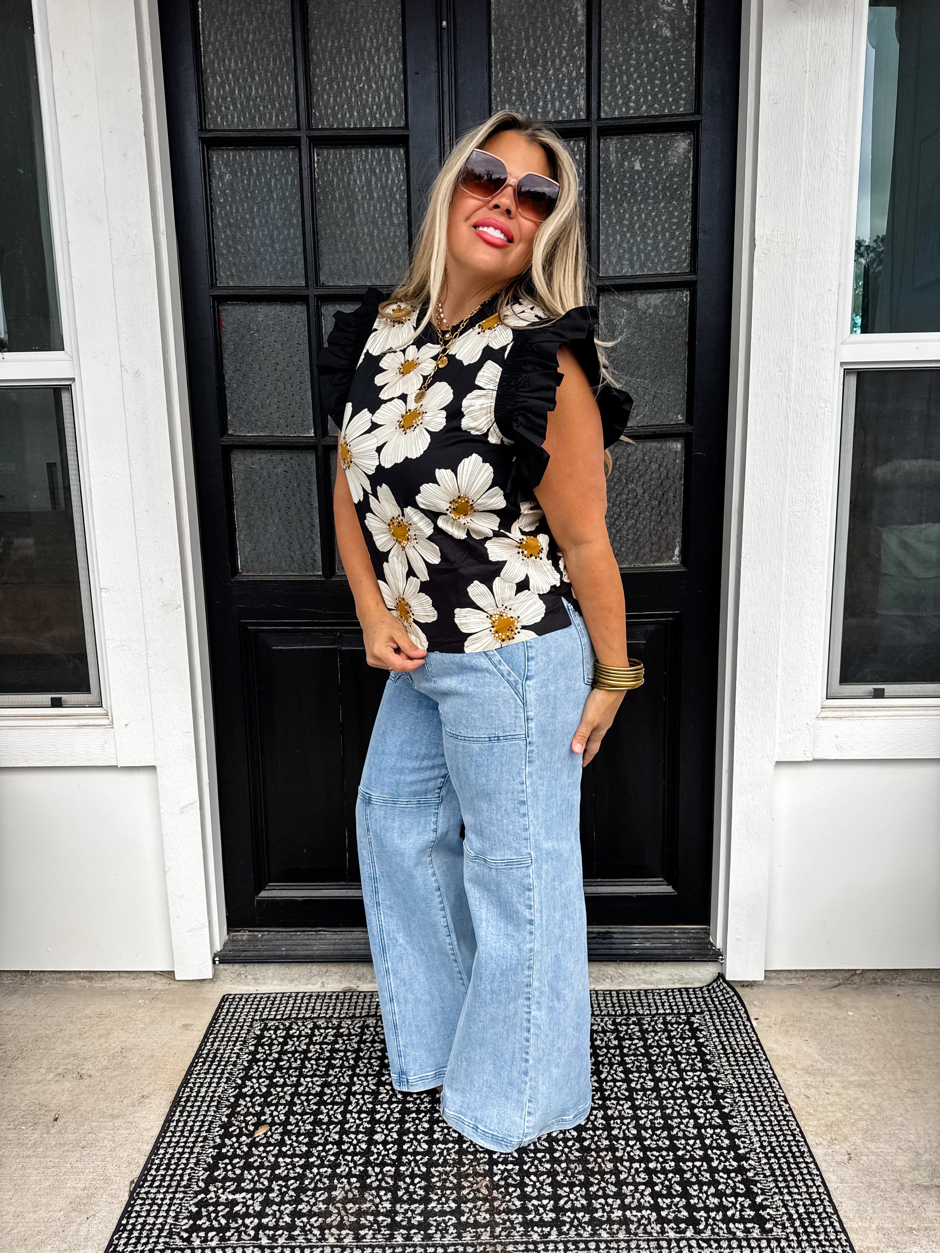 Madeline Ruffle Sleeve Top - BFF Here