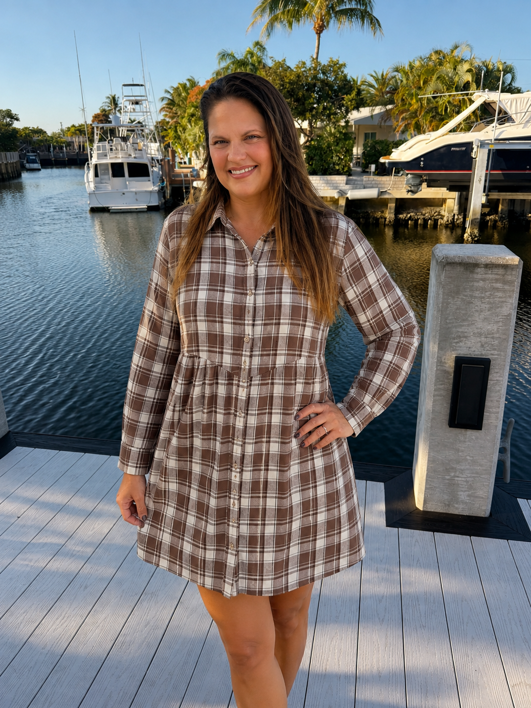 PREORDER: Cocoa Plaid Shirt Dress (ETA: September)