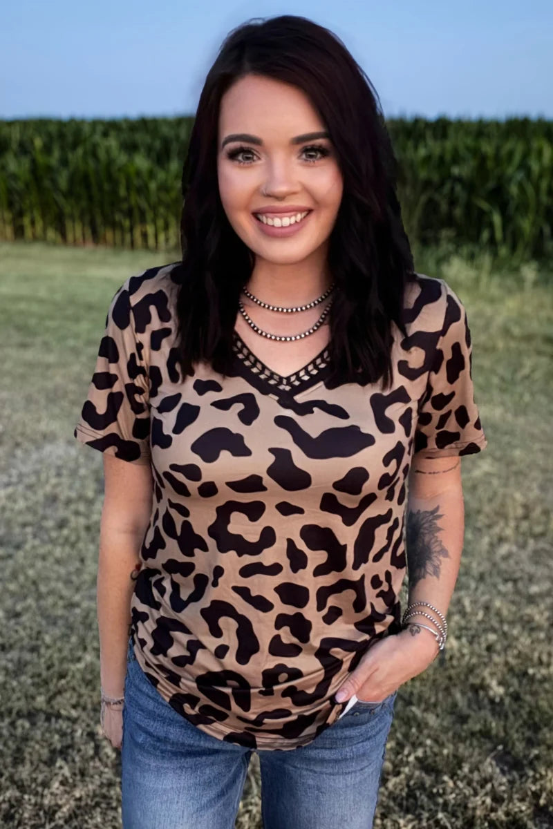 Buckstitch Leopard Top by Sterling Kreek (Ships in 1-2 Weeks)