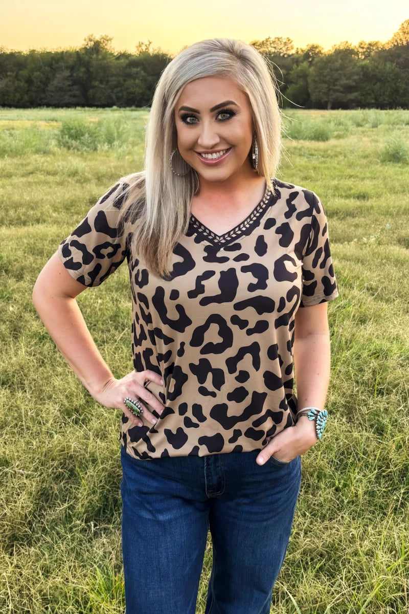 Buckstitch Leopard Top by Sterling Kreek (Ships in 1-2 Weeks)
