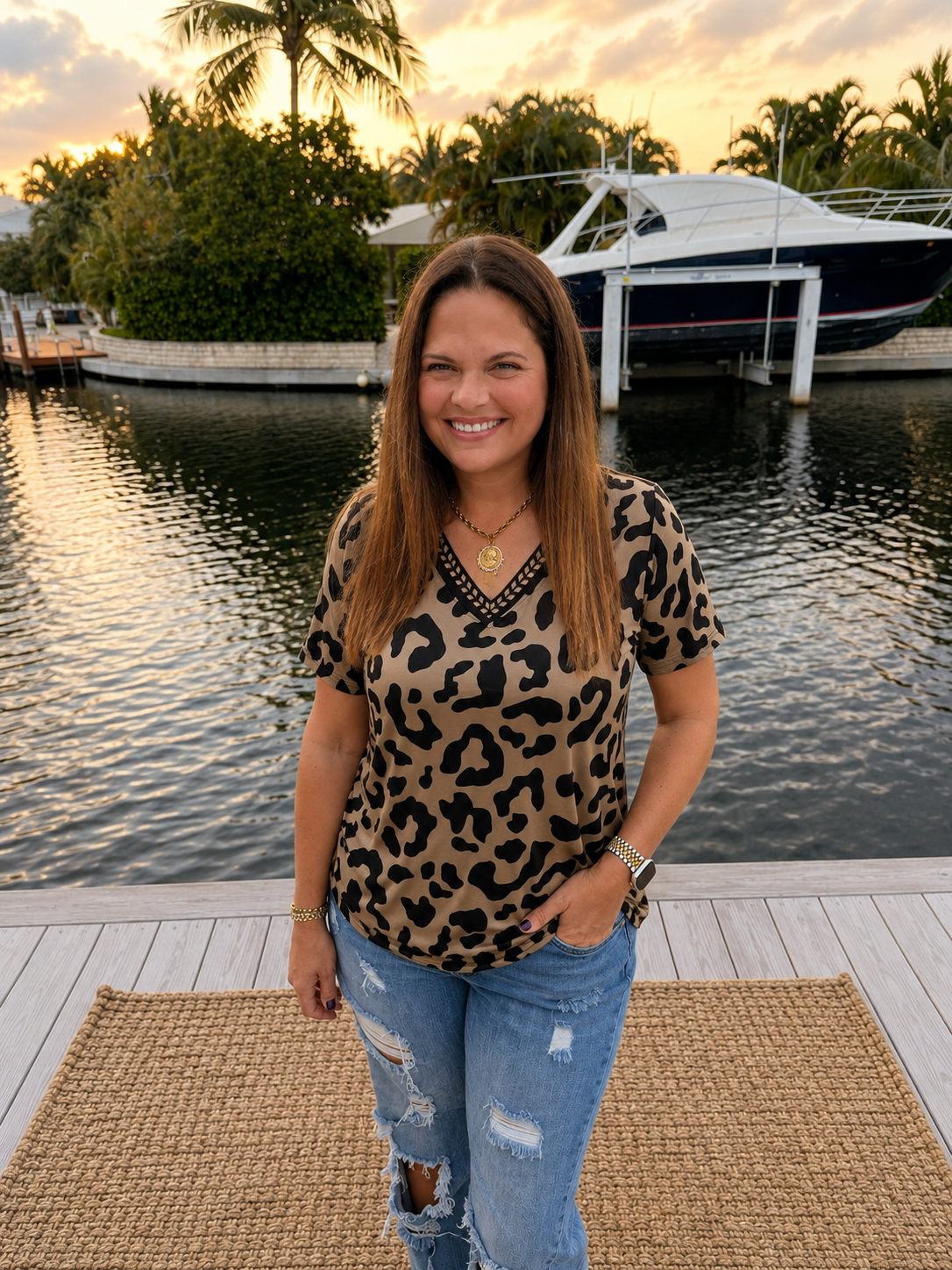 Buckstitch Leopard Top by Sterling Kreek (Ships in 1-2 Weeks)