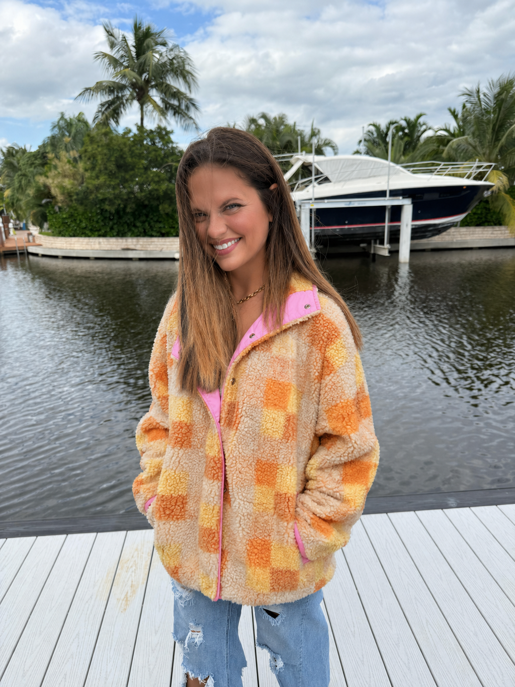 PREORDER: Sunset Check Sherpa Jacket (ETA: September)