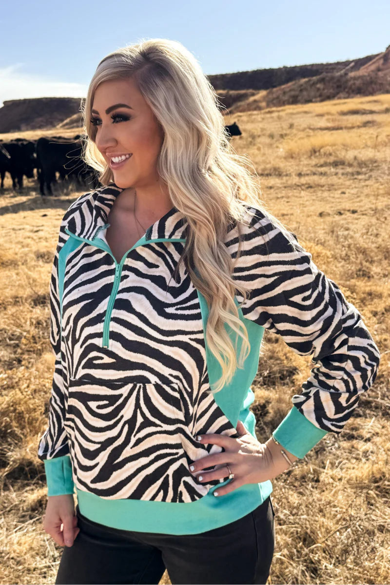 Desert Stripe Turquoise Pullover by Sterling Kreek - BFF Here