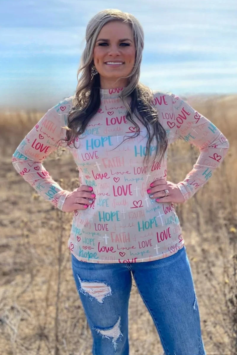 Faith Hope Love Mesh Top by Sterling Kreek - BFF Here