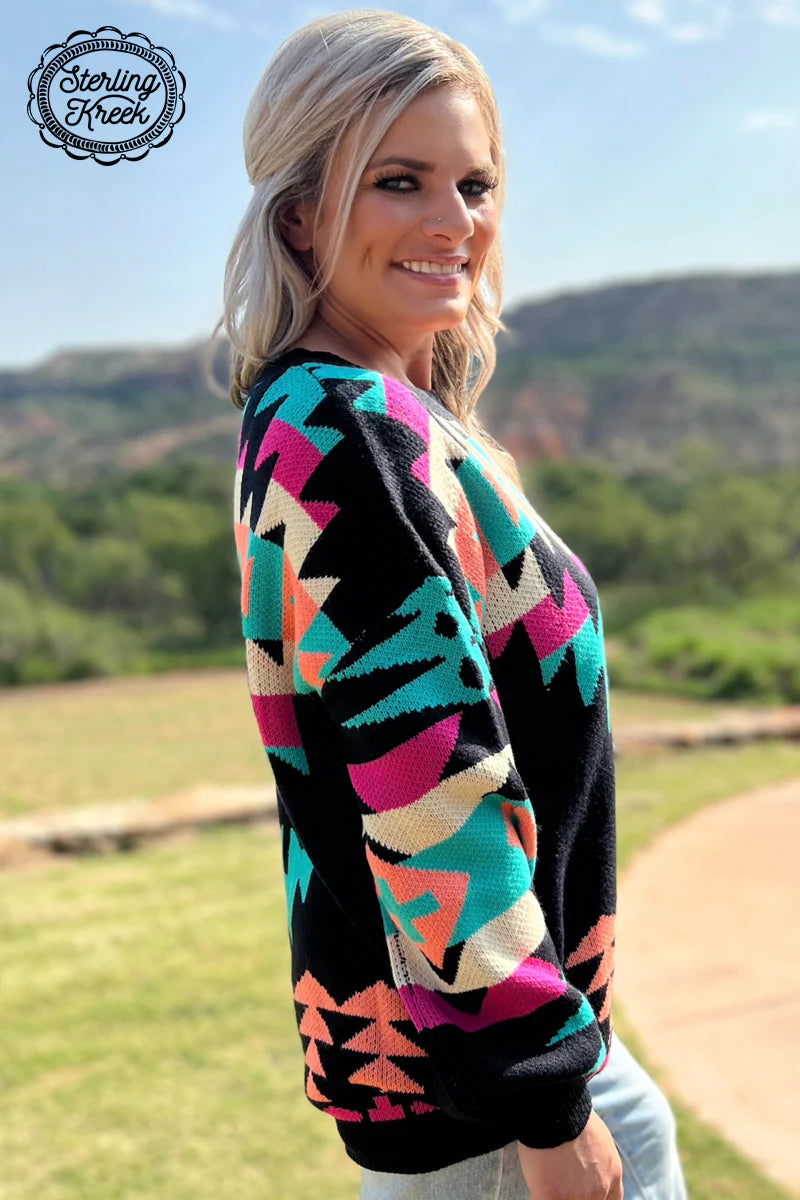 Western Lights Knit Sweater by Sterling Kreek - BFF Here