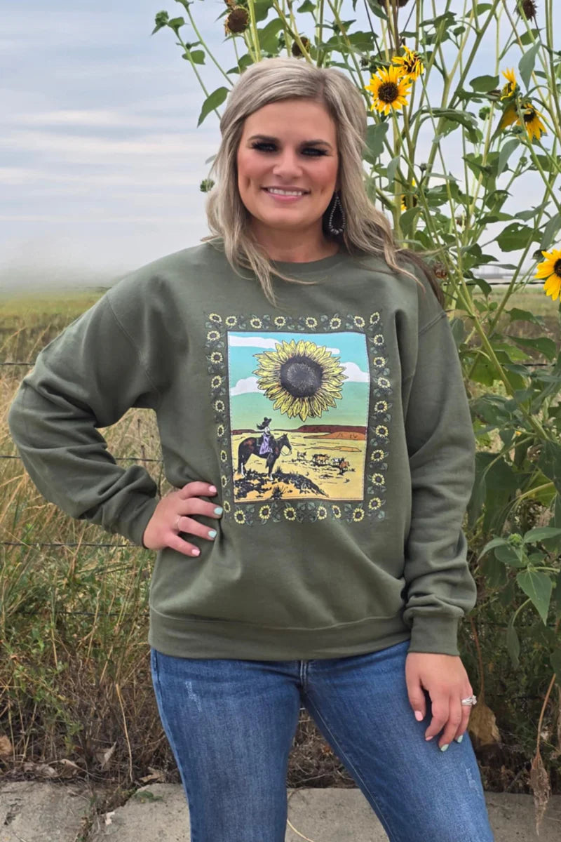 Sunflowers In The Draw Pullover by Sterling Kreek - BFF Here