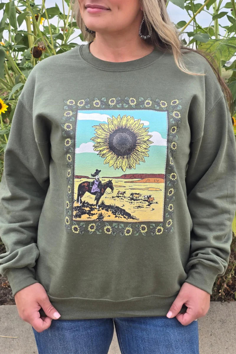 Sunflowers In The Draw Pullover by Sterling Kreek - BFF Here