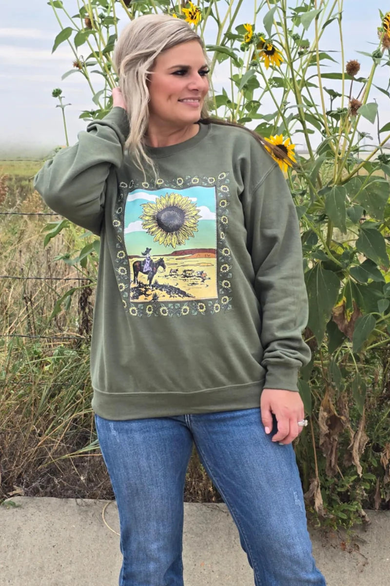 Sunflowers In The Draw Pullover by Sterling Kreek - BFF Here