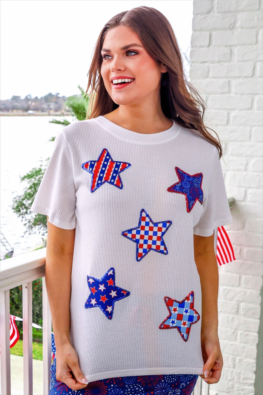PREORDER- Patriotic Stars Patch Tee - BFF Here