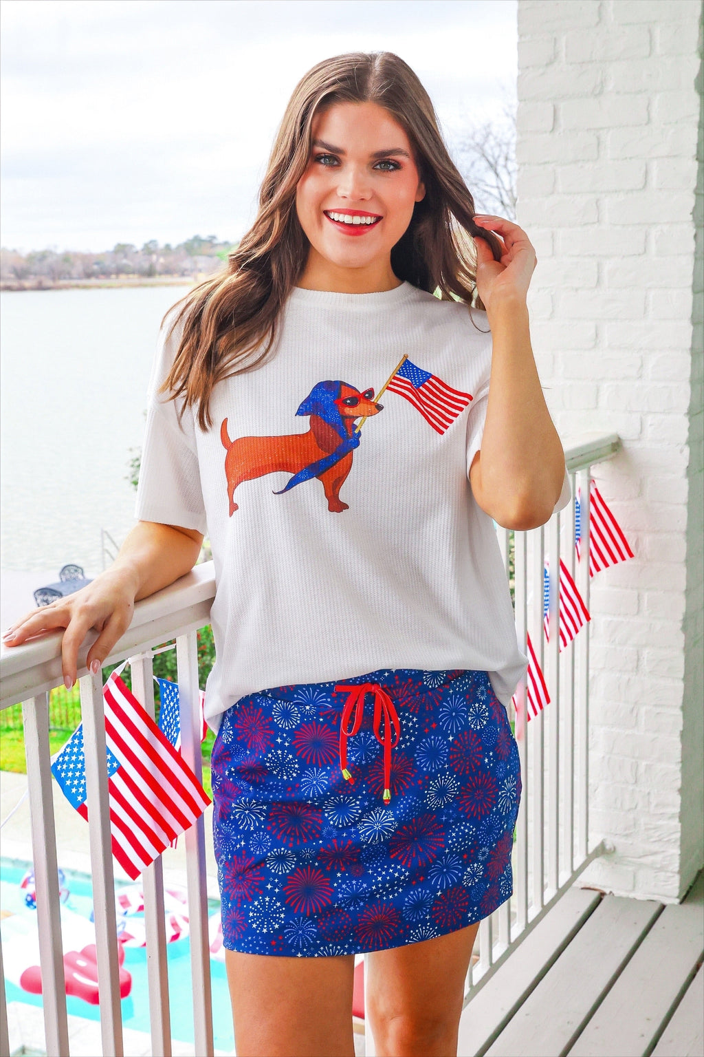 PREORDER- Patriotic Pup Waffle Tee - BFF Here