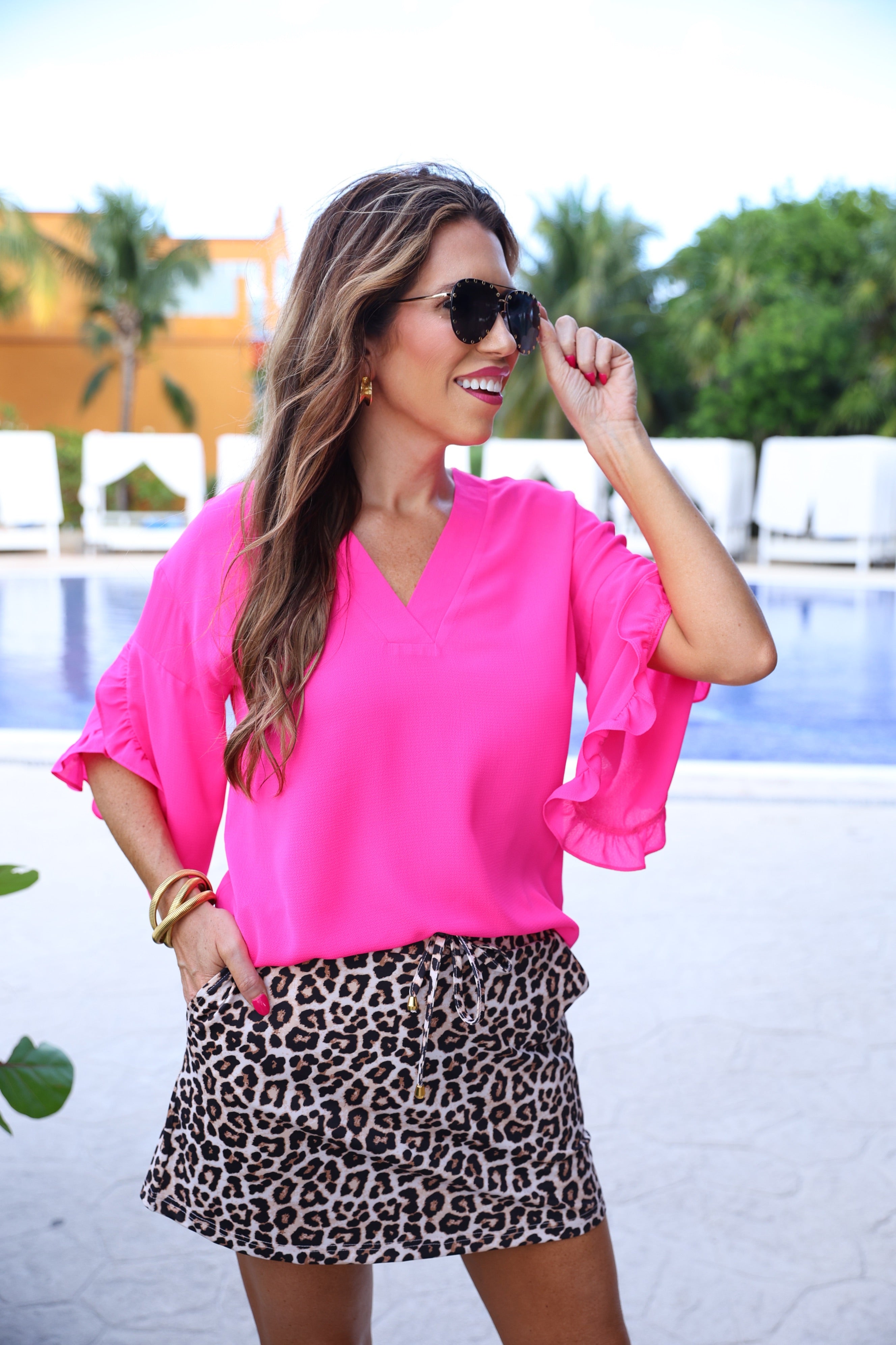 PREORDER-Amy Ruffle Sleeve Top by Jess Lea / Pink (ETA: Mid February) - BFF Here