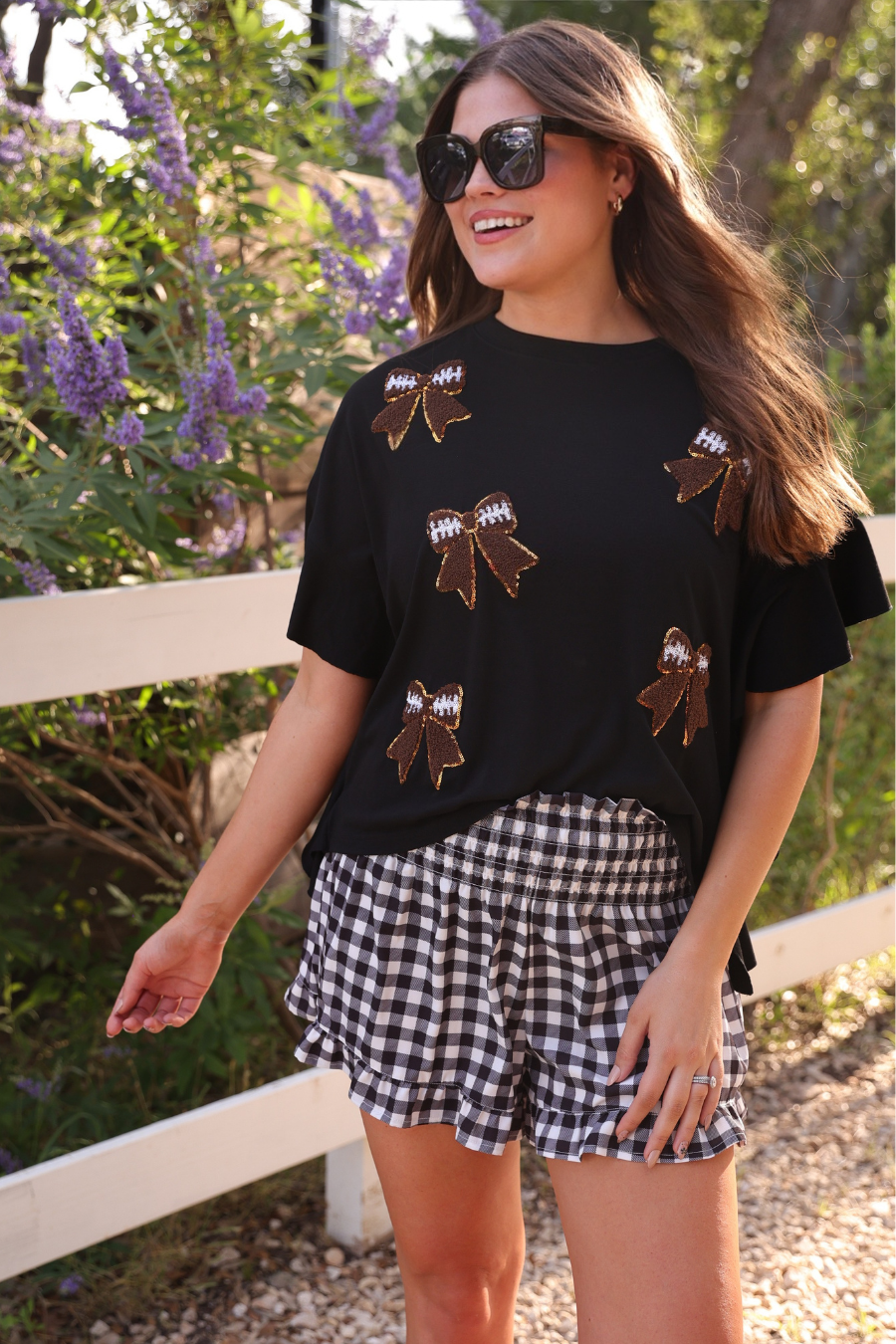PREORDER: Sideline Sparkle Ruffle Top / Black by Jess Lea (ETA: July)